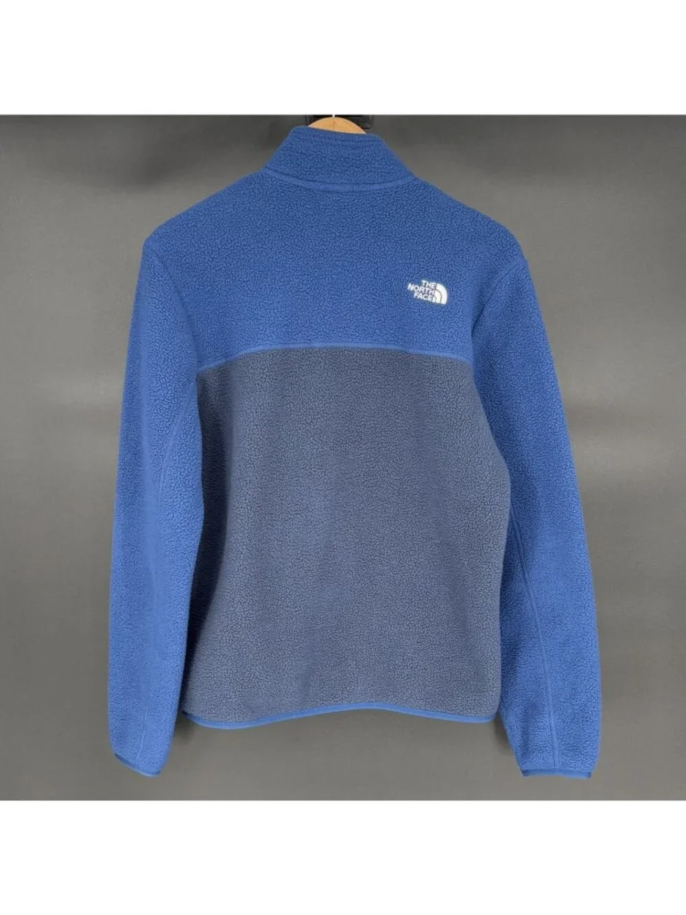 The North Face Mens Platte Sherpa Fleece 1/4 Zip Pullover S Blue Outdoor Camping